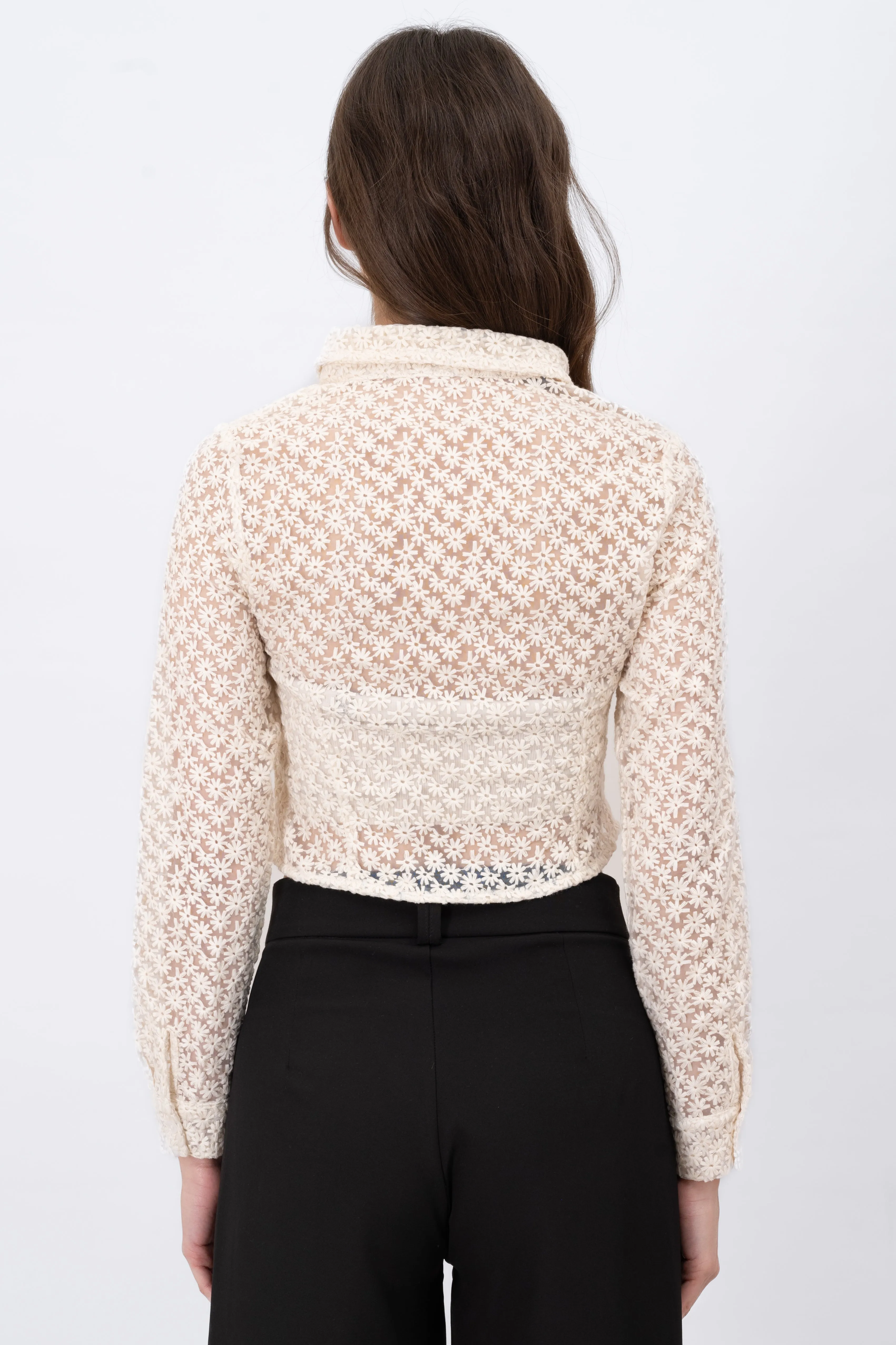 Camisa De Manga Larga Con Detalle De Flores sold by Shasa product image thumbnail 4