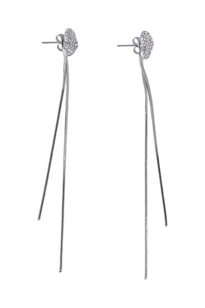 Aretes largos corazón sold by Shasa