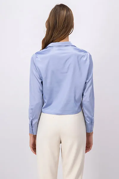 Camisa Crop Satinada Bolsillo sold by Shasa product image thumbnail 4