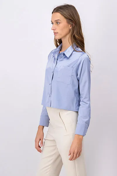 Camisa Crop Satinada Bolsillo sold by Shasa product image thumbnail 3