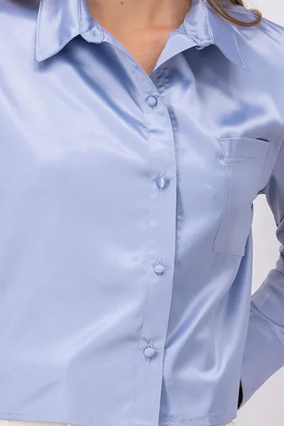 Camisa Crop Satinada Bolsillo sold by Shasa product image thumbnail 5