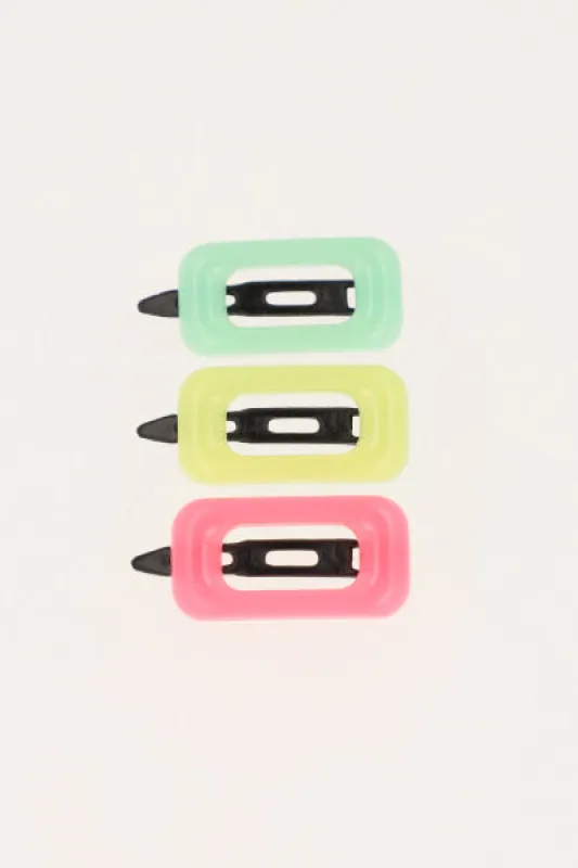 Set 3 clips cuadrados sold by Shasa