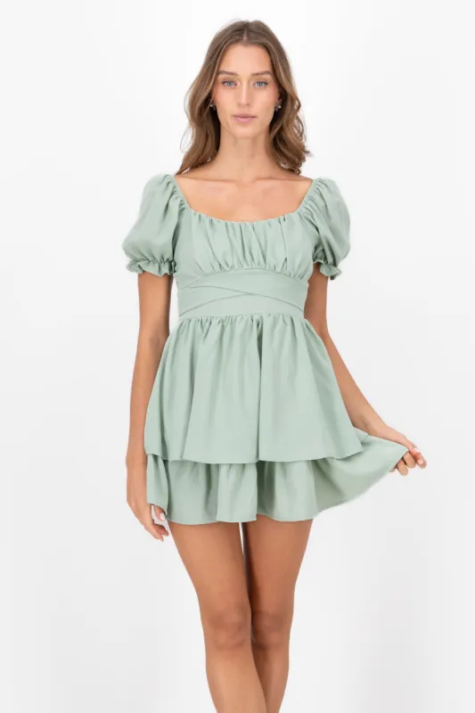 Vestido Mini Capas Moño sold by Shasa