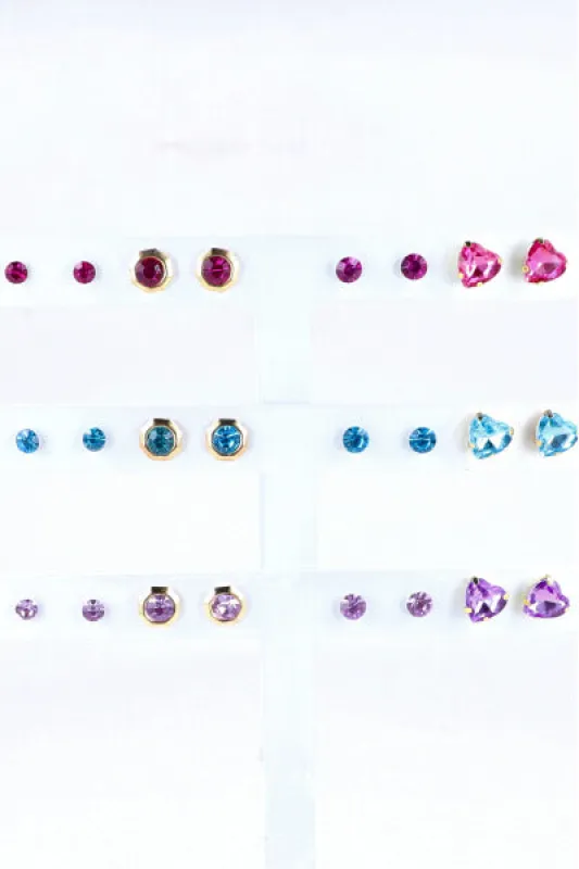 12 Pares Aretes Corazon Cristal sold by Shasa