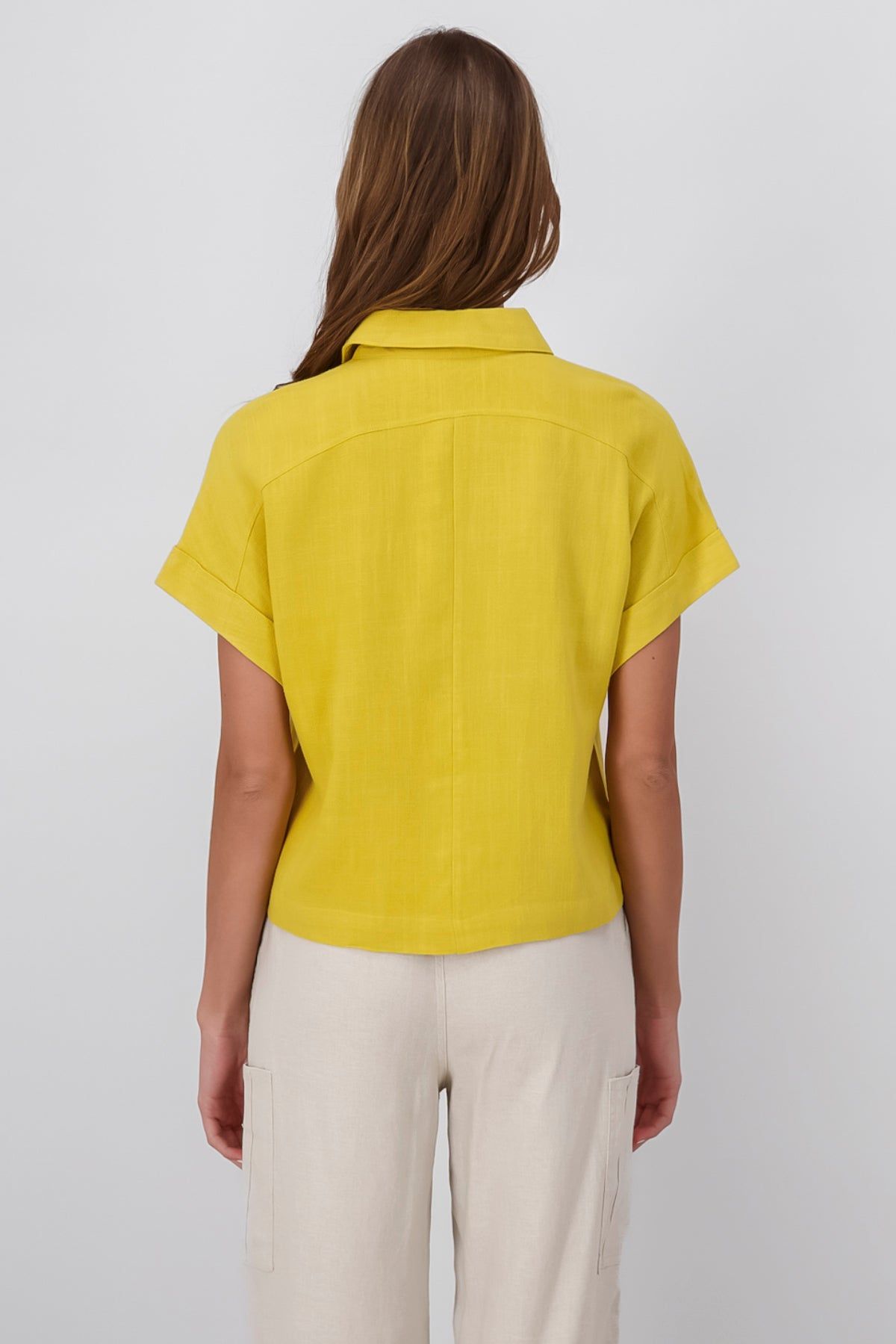 Camisa Crop Manga Corta Lino sold by Shasa product image thumbnail 5