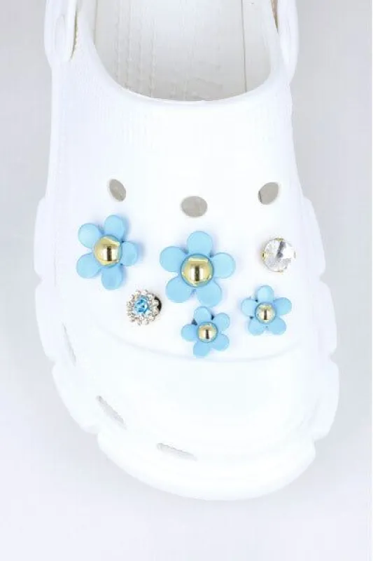 Set 6 piezas charms flores brillos sold by Shasa