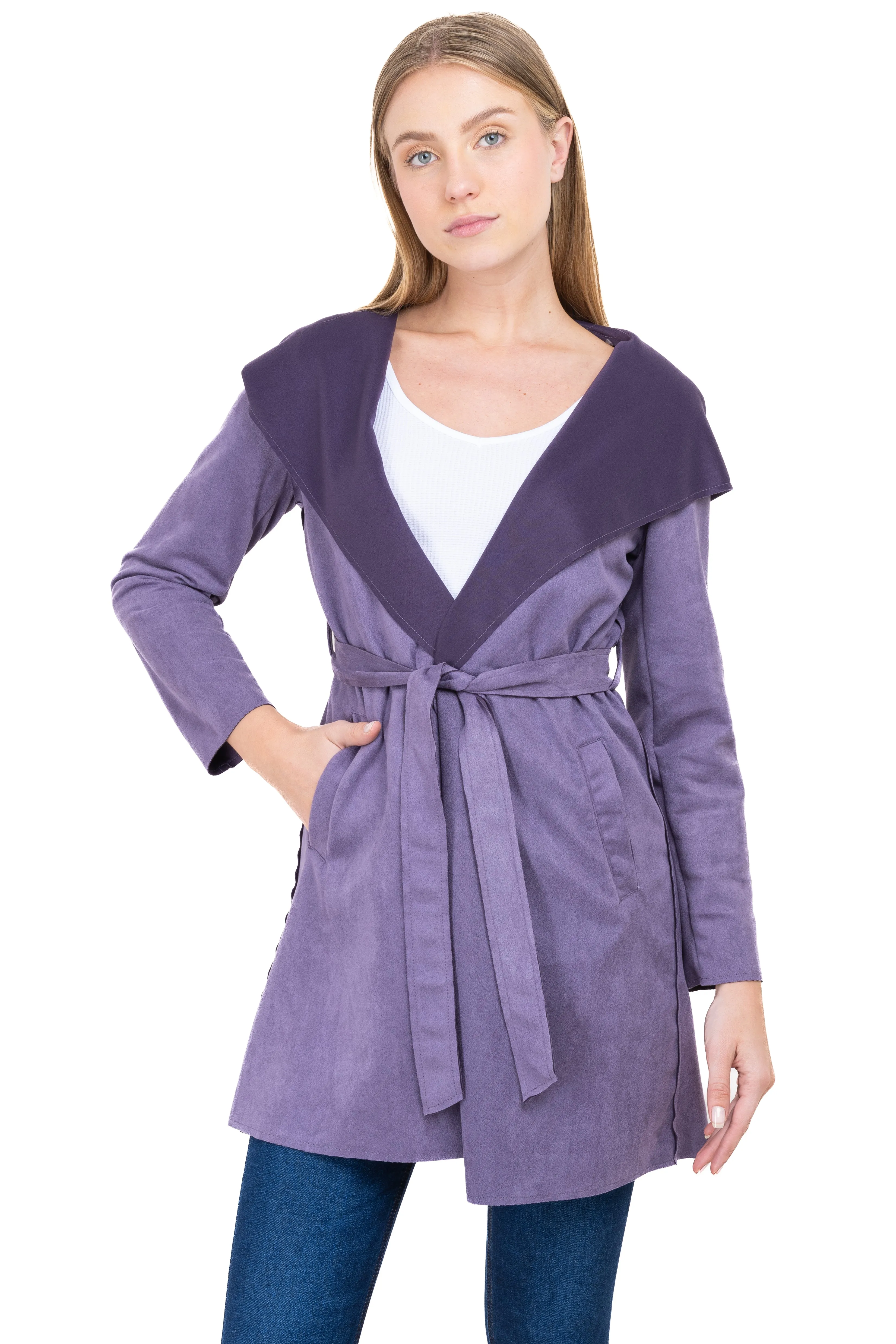 Abrigo liso suede sold by Shasa