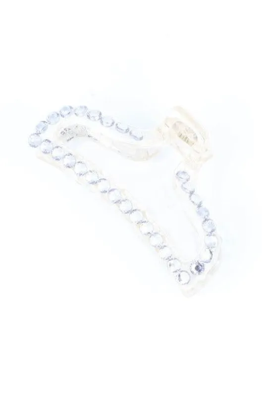 Pinza transparente rectangular brillos sold by Shasa