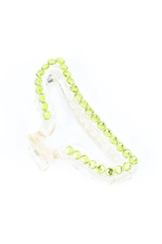 Pinza transparente rectangular brillos sold by Shasa
