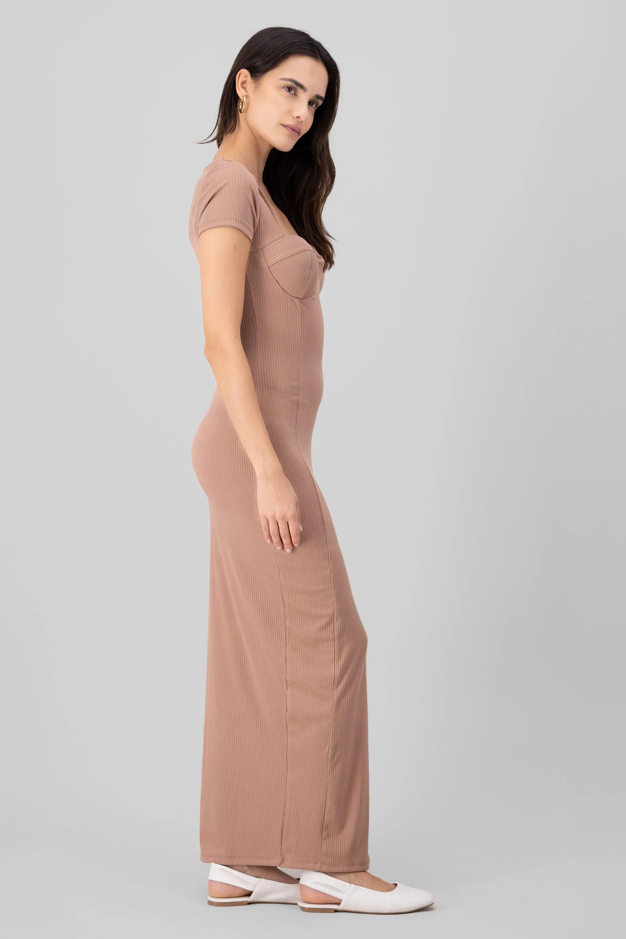 Vestido maxi con copas de rib liso sold by Shasa product image thumbnail 3