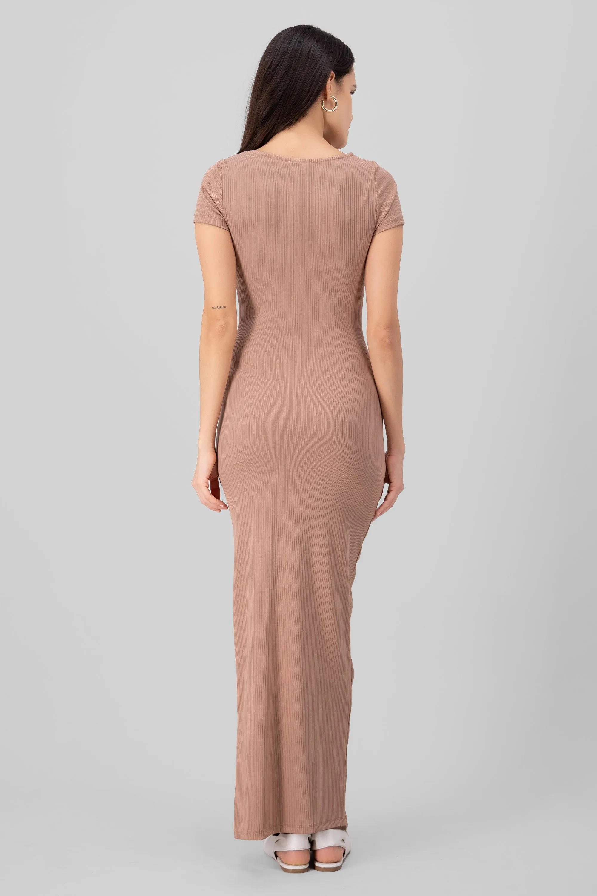 Vestido maxi con copas de rib liso sold by Shasa product image thumbnail 4