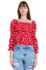 Blusa manga larga escote cuadrado detalle ligas sold by Shasa
