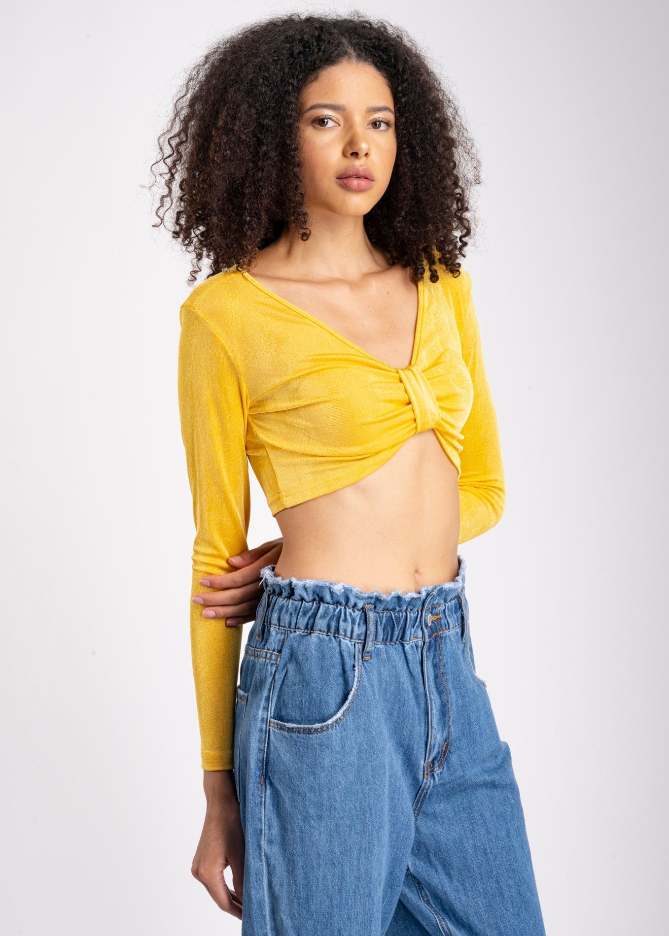 Top manga larga nudo en escote tela con textura sold by Shasa product image thumbnail 3