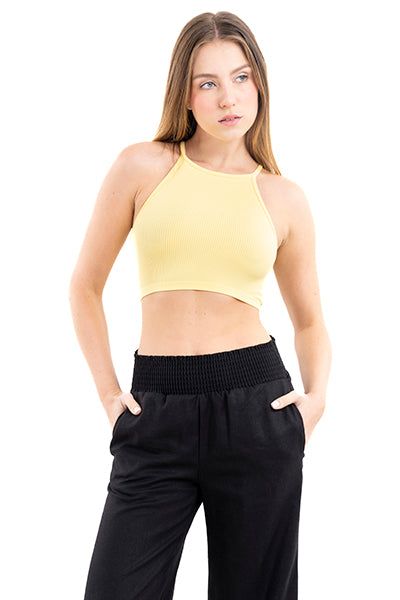 Top crop halter acanalado sold by Shasa