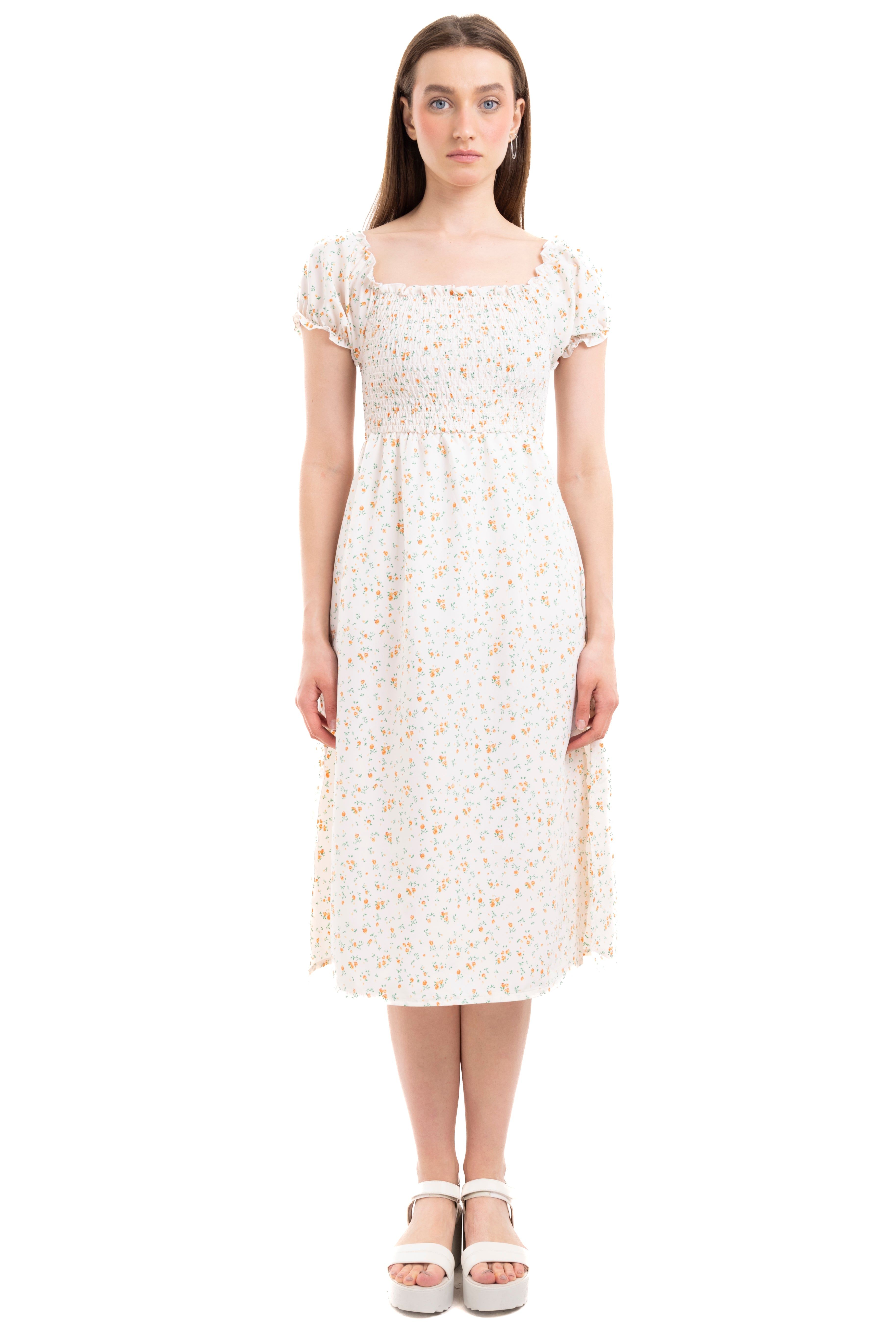 Vestido midi fruncido flores sold by Shasa product image thumbnail 2