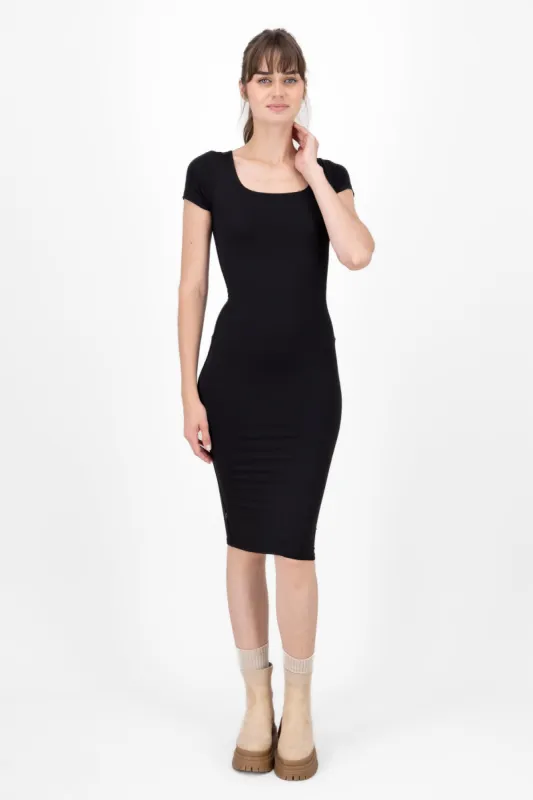 Vestido midi doble tela escote cuadrado sold by Shasa