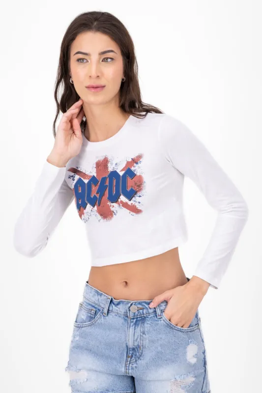 Crop Manga Larga Acdc sold by Shasa
