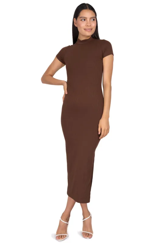Vestido midi acanalado abertura sold by Shasa