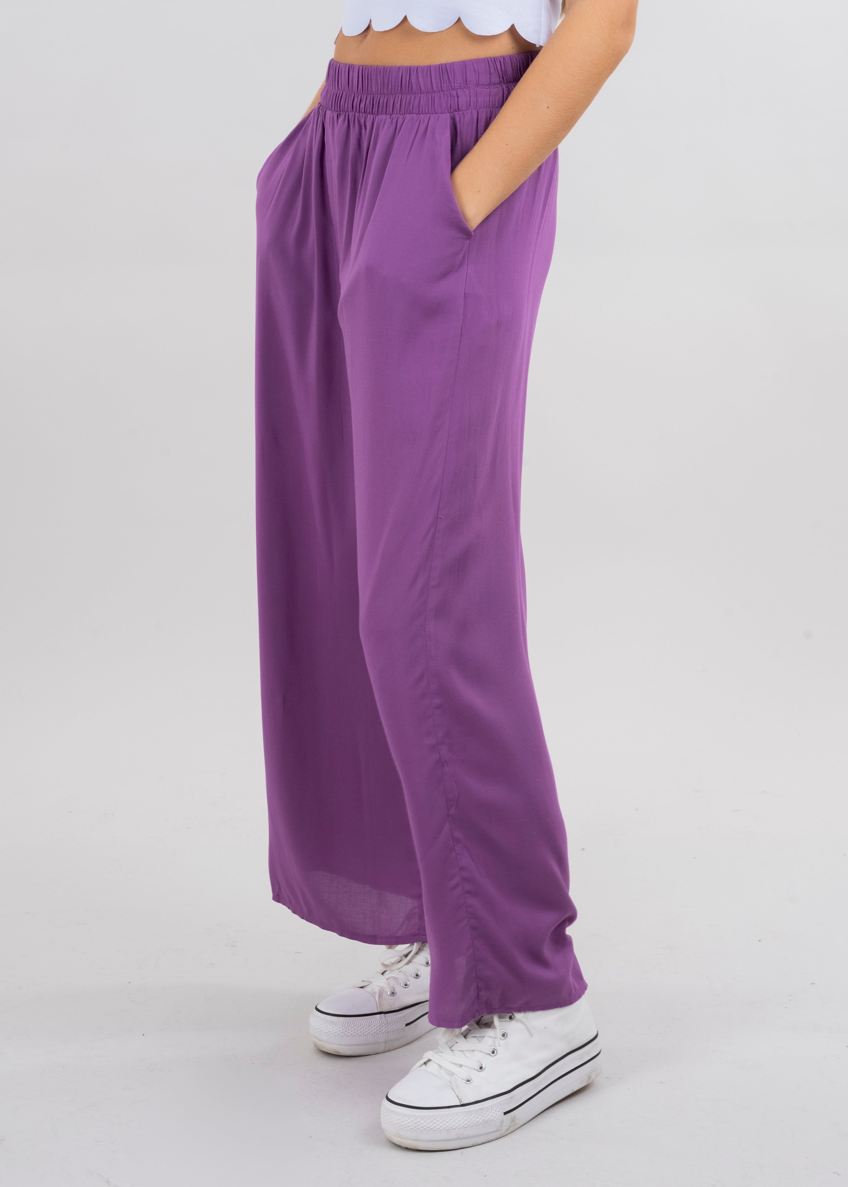 Pantalón wide leg cintura alta fruncida sold by Shasa product image thumbnail 3