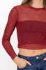 Top Mesh Manga Larga Brillos sold by Shasa