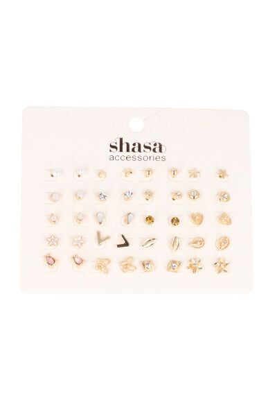 Set 20 piezas mini aretes flores sold by Shasa