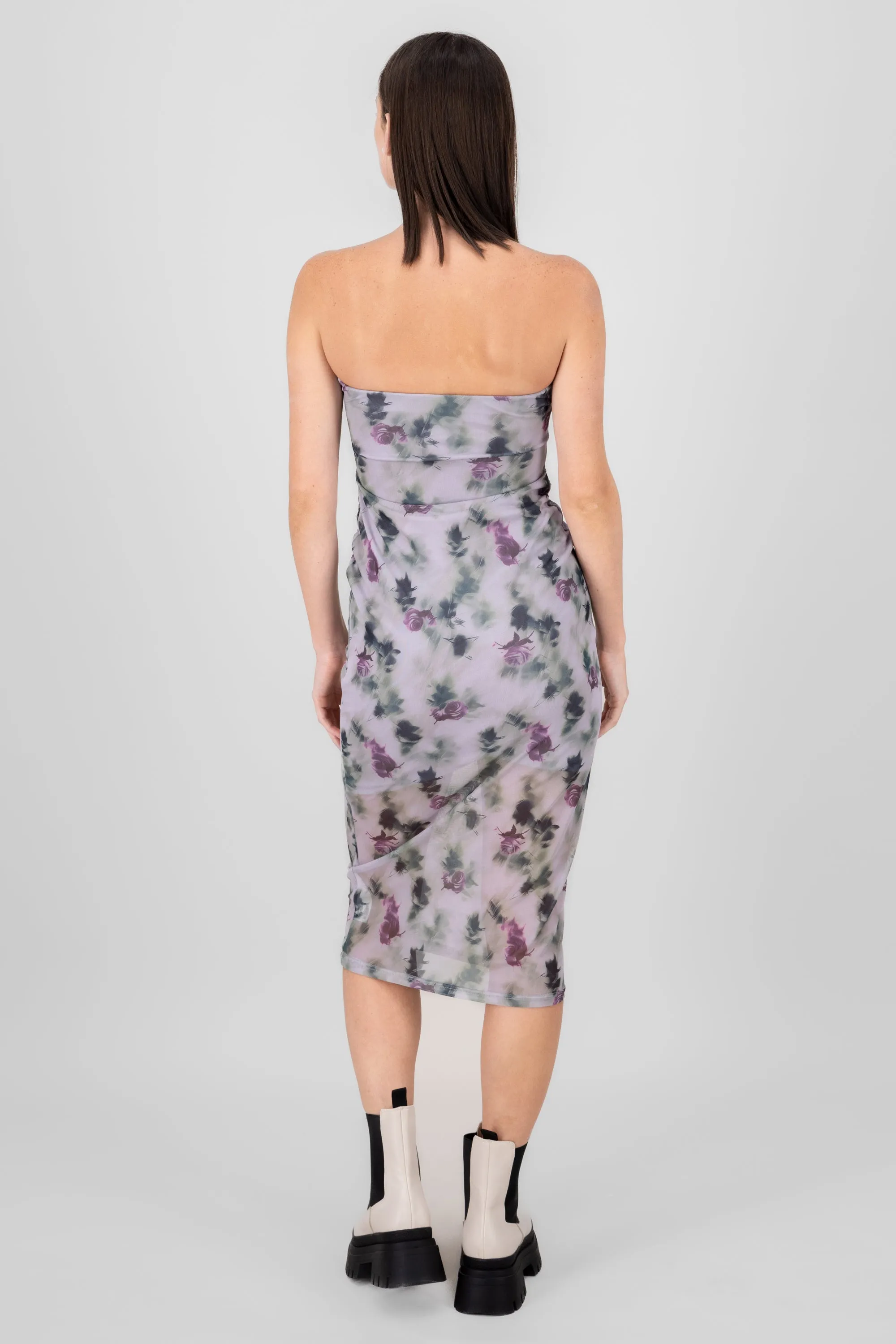 Vestido strapless midi mesh flores degradado sold by Shasa product image thumbnail 4