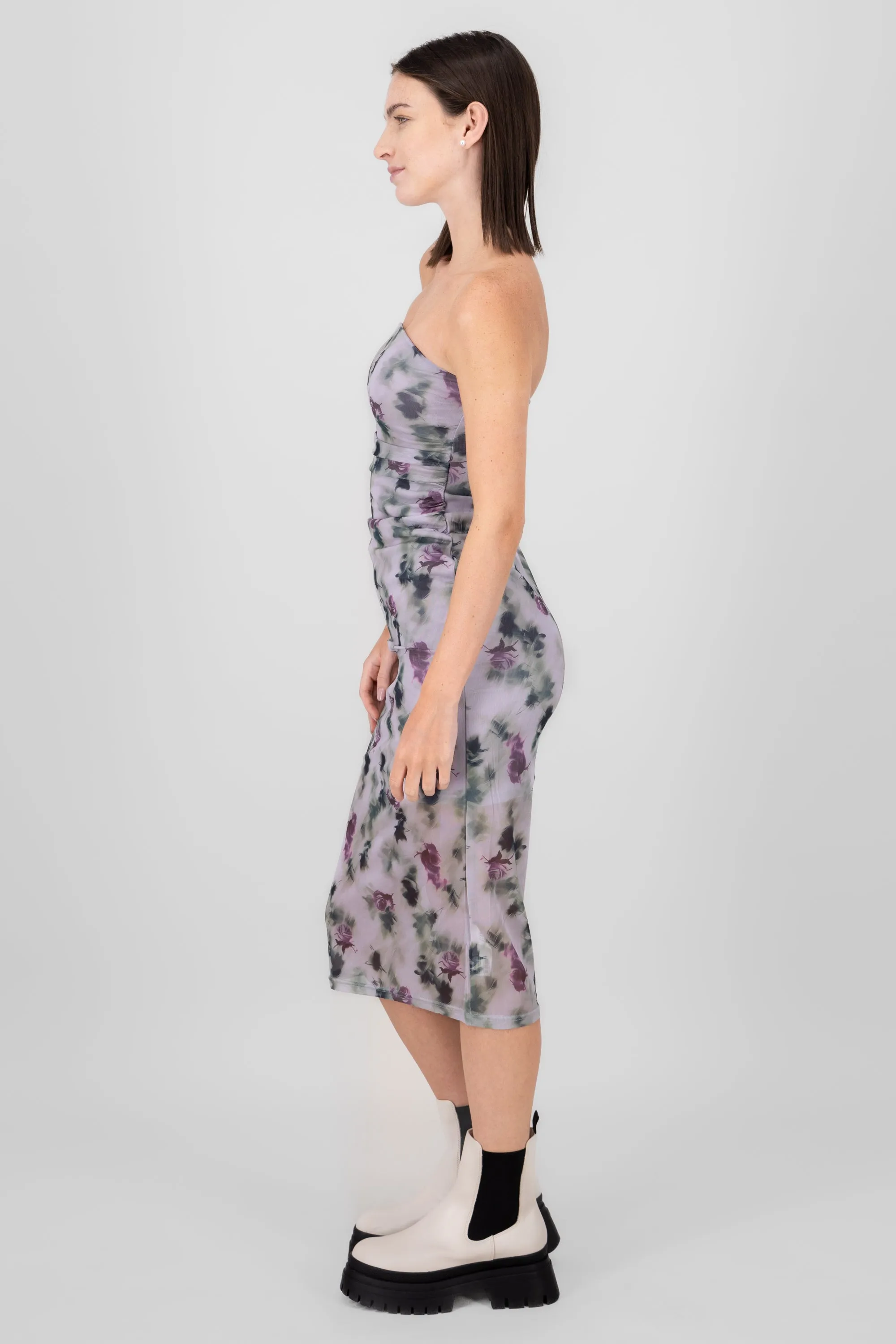 Vestido strapless midi mesh flores degradado sold by Shasa product image thumbnail 3