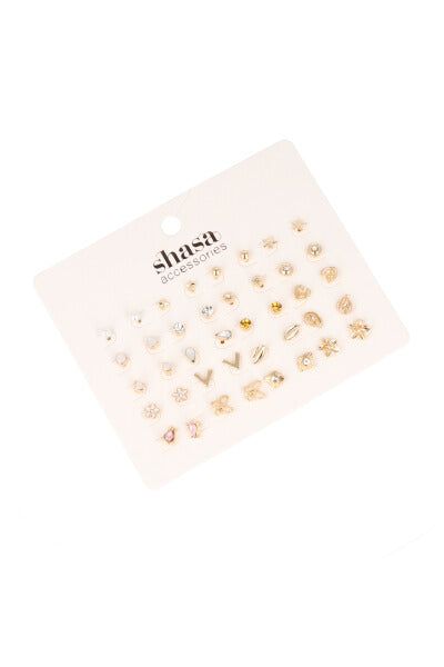 Set 20 piezas mini aretes flores sold by Shasa product image thumbnail 2