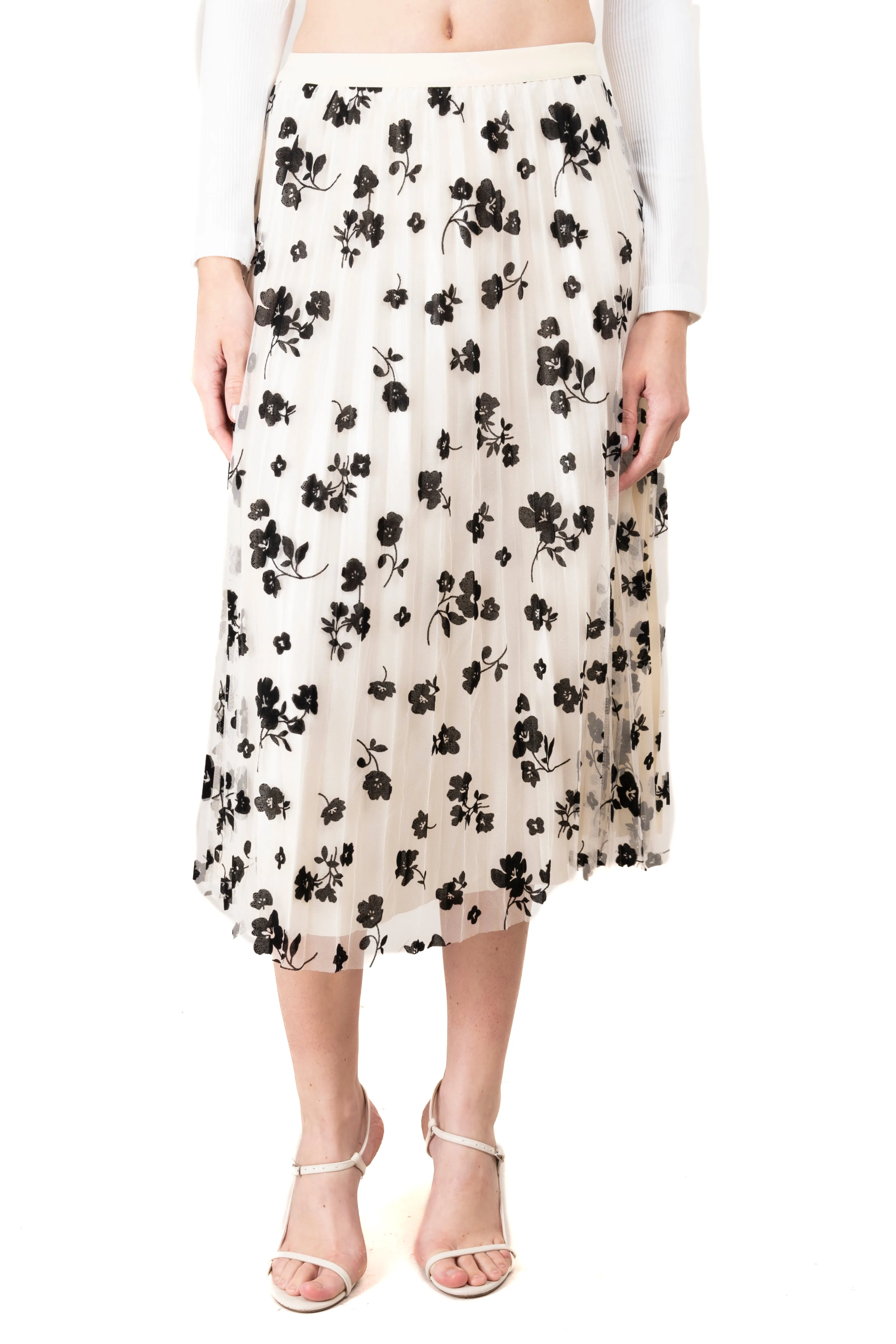 Falda Midi Mesh Flores sold by Shasa