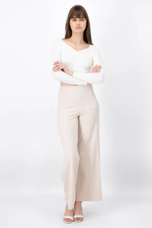 Pantalón Wide Leg Cintura Alta Costuras sold by Shasa