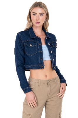 Chamarra crop denim bolsillos sold by Shasa