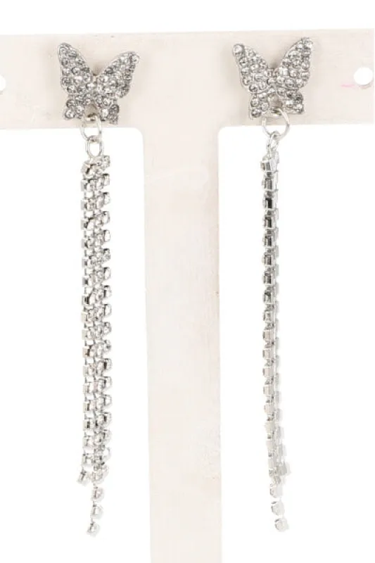 Aretes Mariposa Brillos Largos sold by Shasa