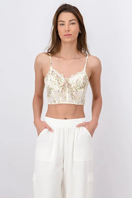 Top Crop Bustier Floreado sold by Shasa