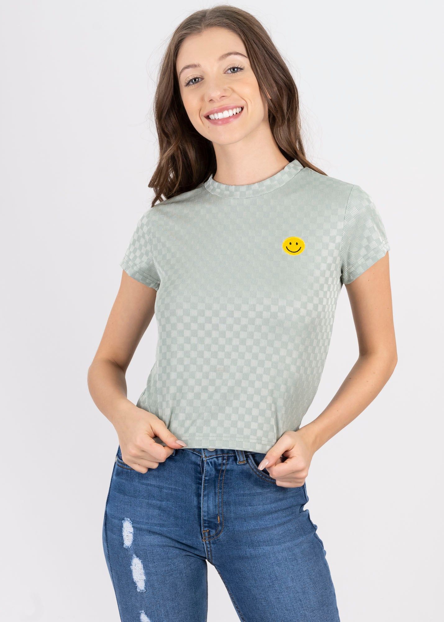 Top satín ajedrez carita feliz sold by Shasa product image thumbnail 2