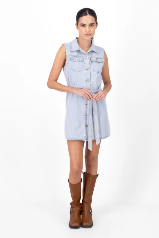 Vestido denim botones sold by Shasa