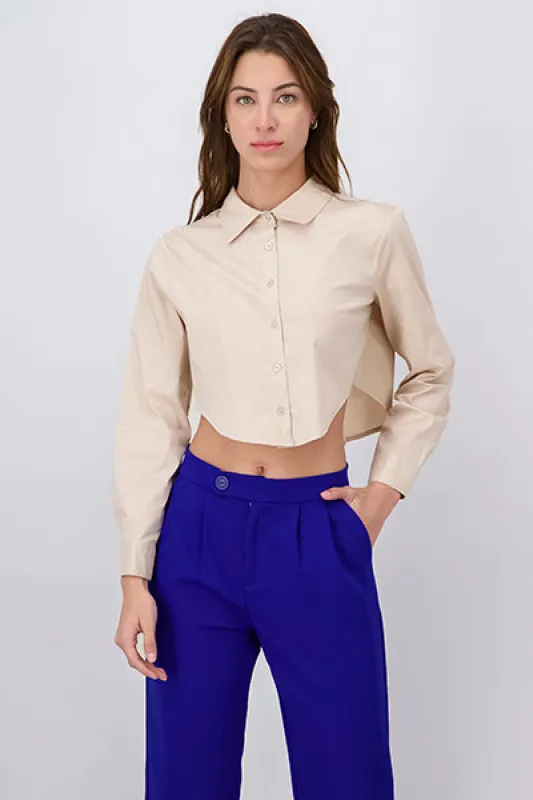 Camisa Crop Manga Larga Lisa sold by Shasa