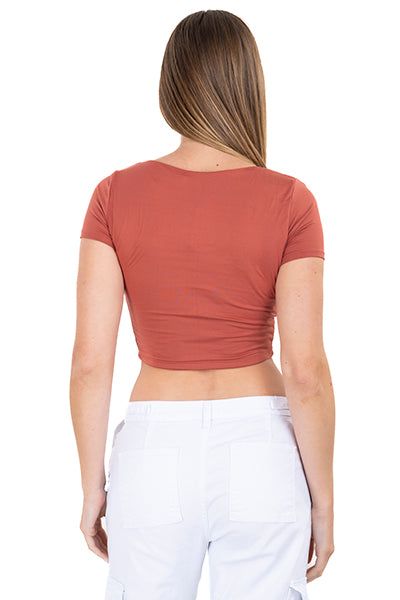 Top crop escote redondo liso sold by Shasa product image thumbnail 4