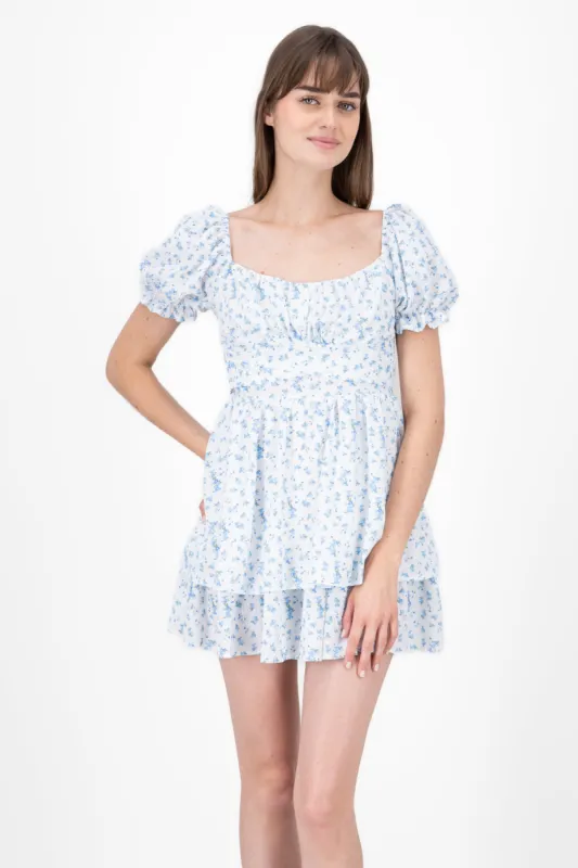 Vestido con olanes estampado flores sold by Shasa
