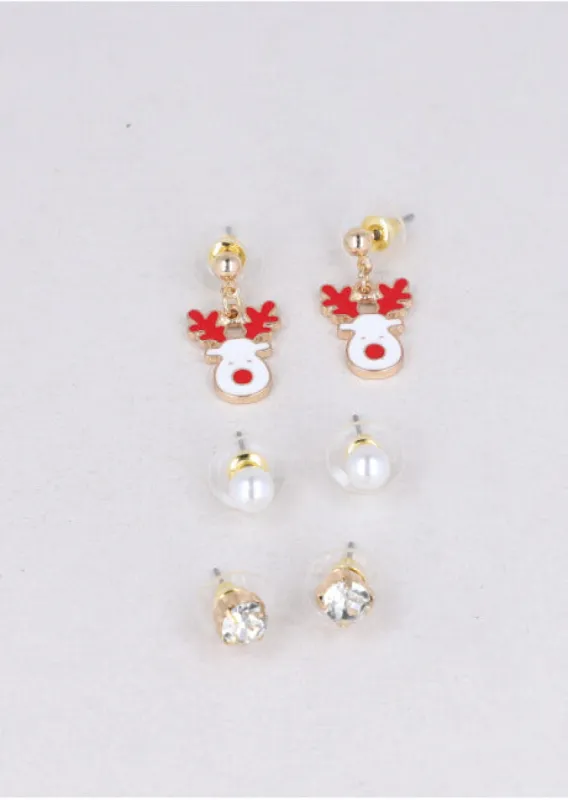 Set 3 pares aretes reno sold by Shasa
