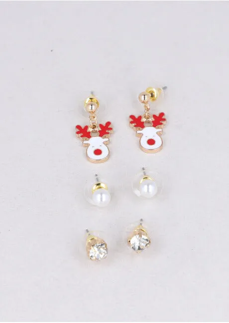 Set 3 pares aretes reno sold by Shasa