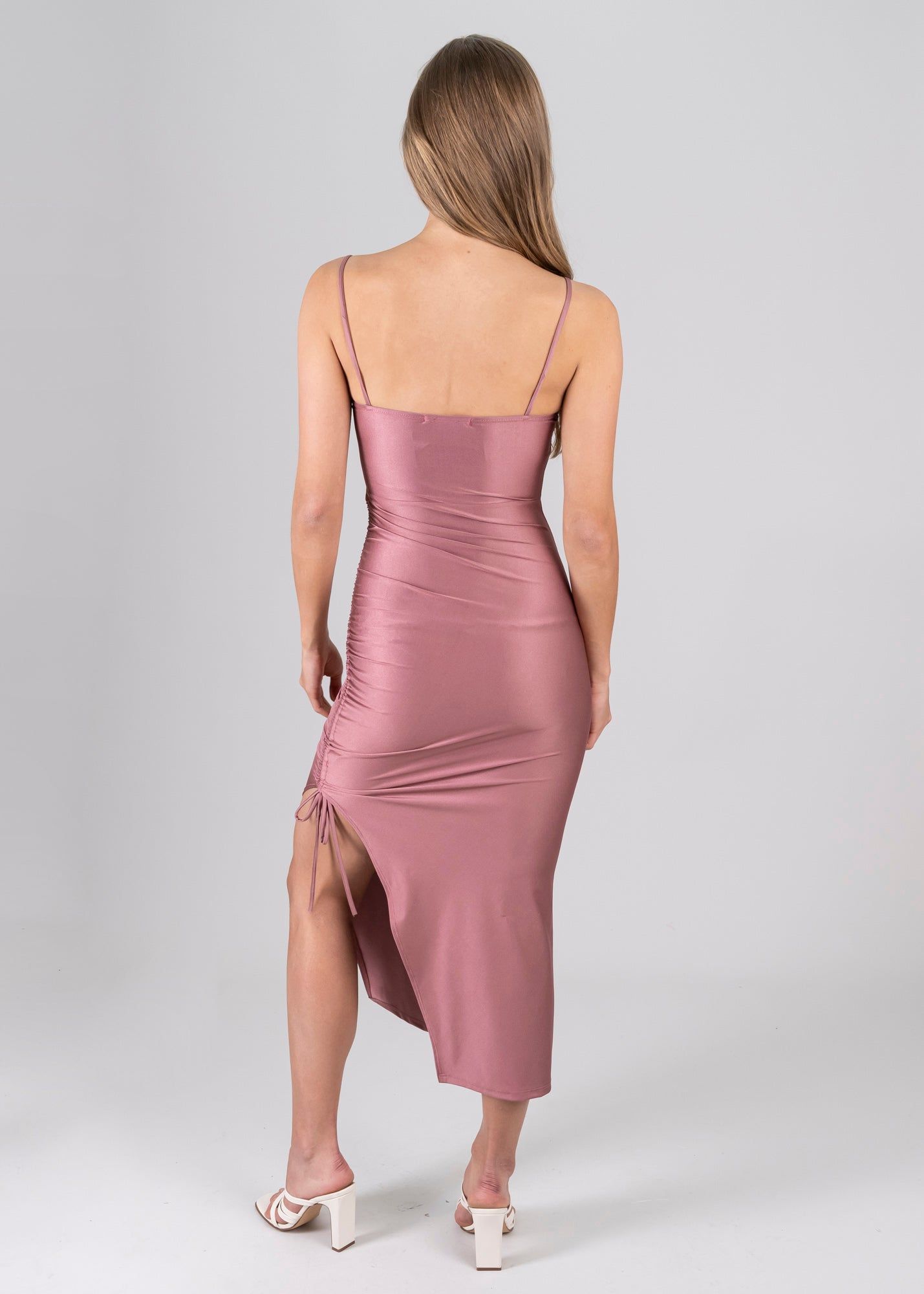 Vestido maxi satín fruncido jareta sold by Shasa product image thumbnail 4