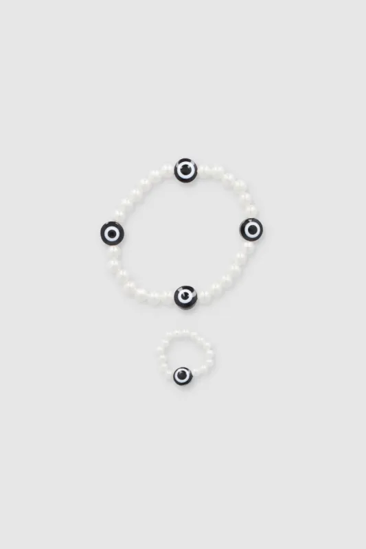 Set Pulsera Anillo Ojo sold by Shasa