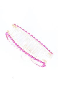 Pinza transparente rectangular brillos sold by Shasa