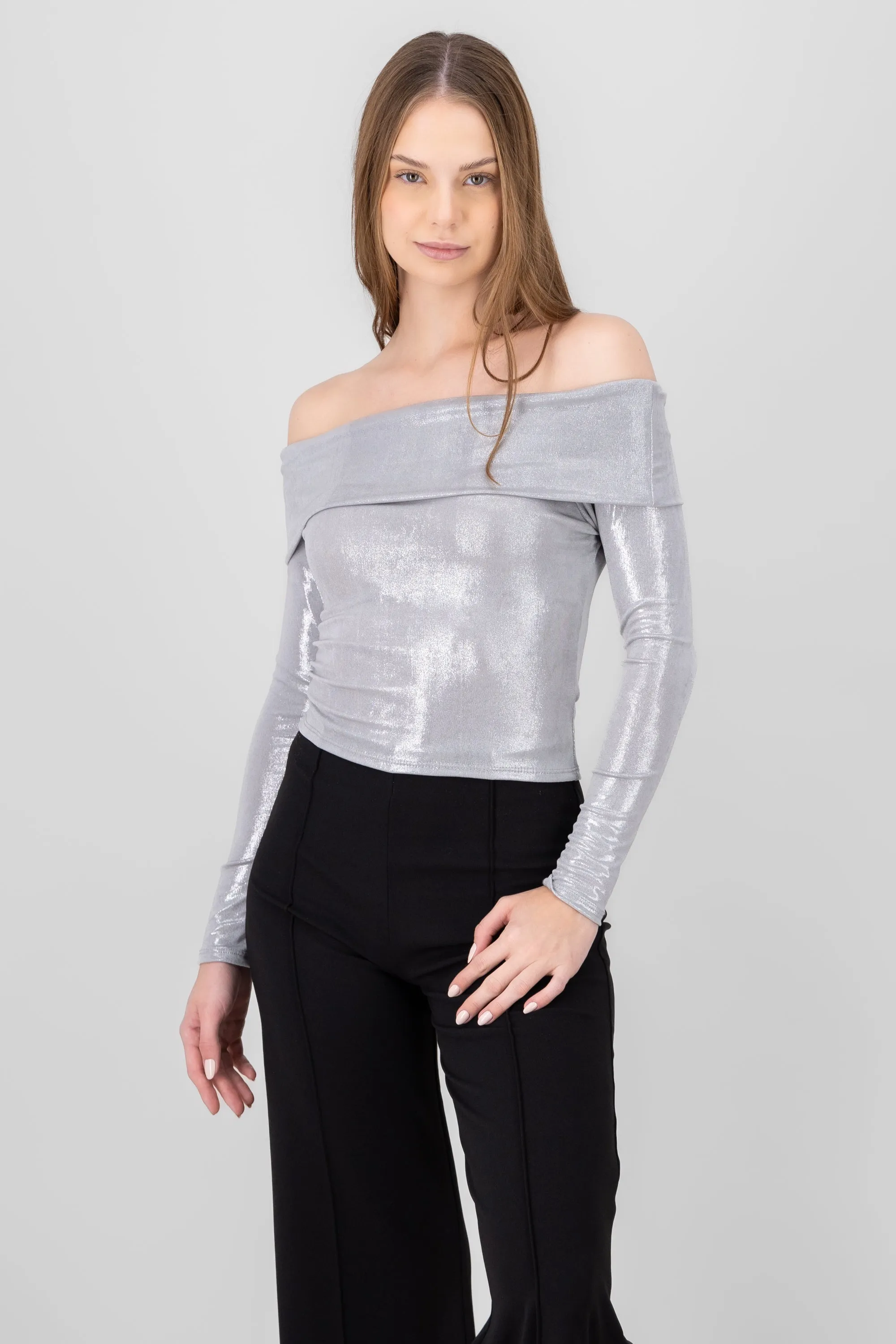 Blusa sin hombros brillos sold by Shasa product image thumbnail 2