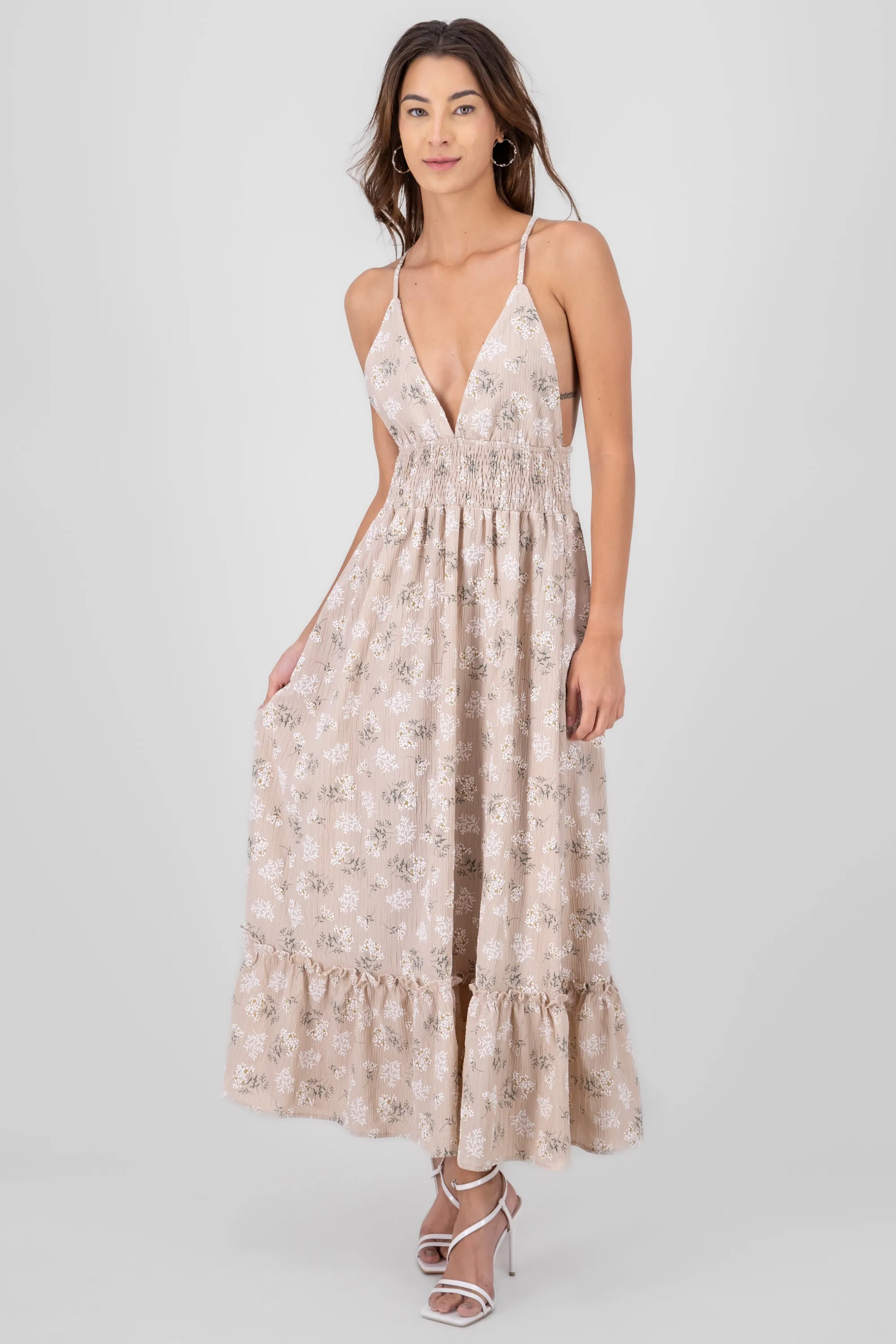 Vestido maxi flores sold by Shasa