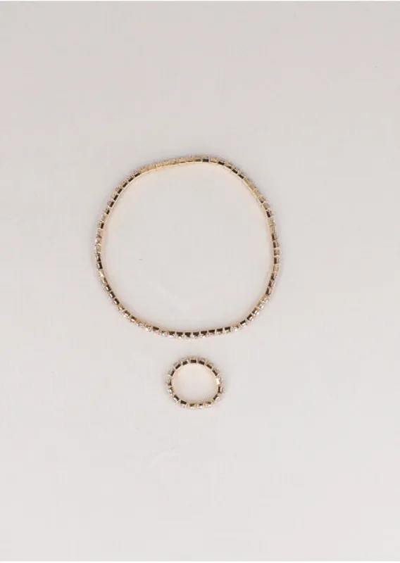 Set anklet anillo brillos sold by Shasa
