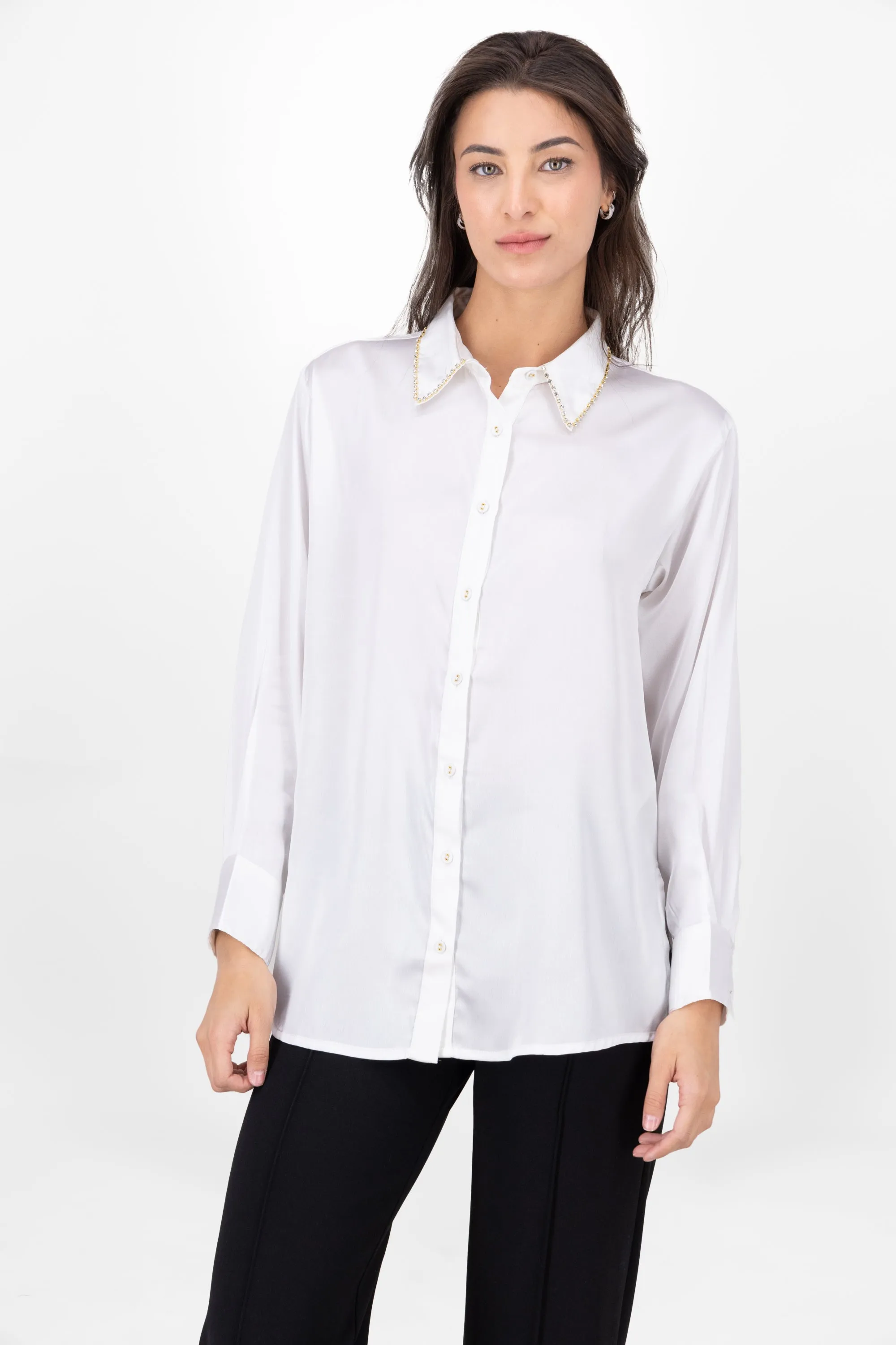 Camisa Satinada Detalle Brillos Cuello sold by Shasa product image thumbnail 2