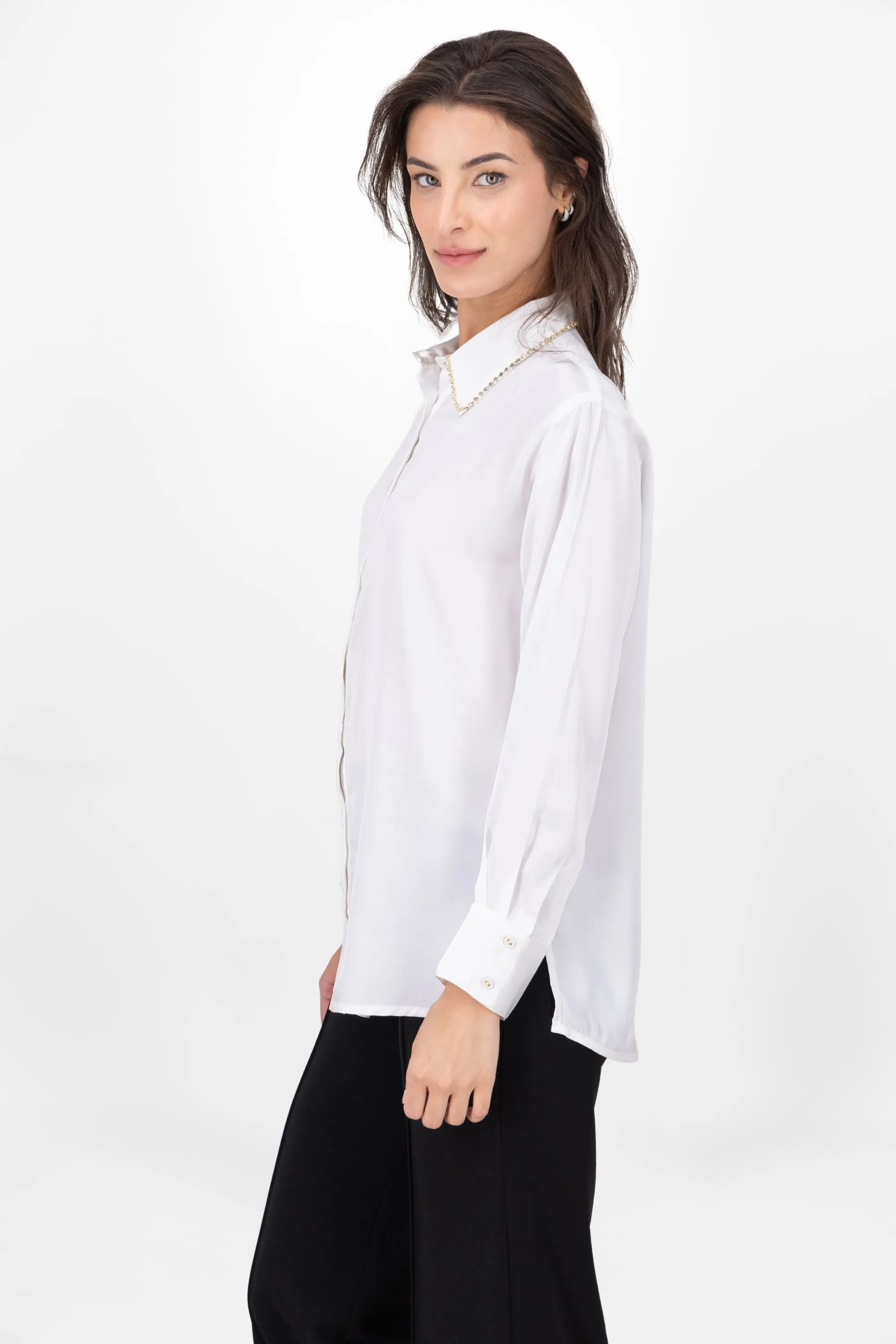 Camisa Satinada Detalle Brillos Cuello sold by Shasa product image thumbnail 3