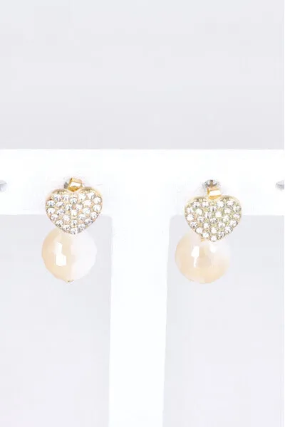 Aretes Corazon Brillo Perla sold by Shasa