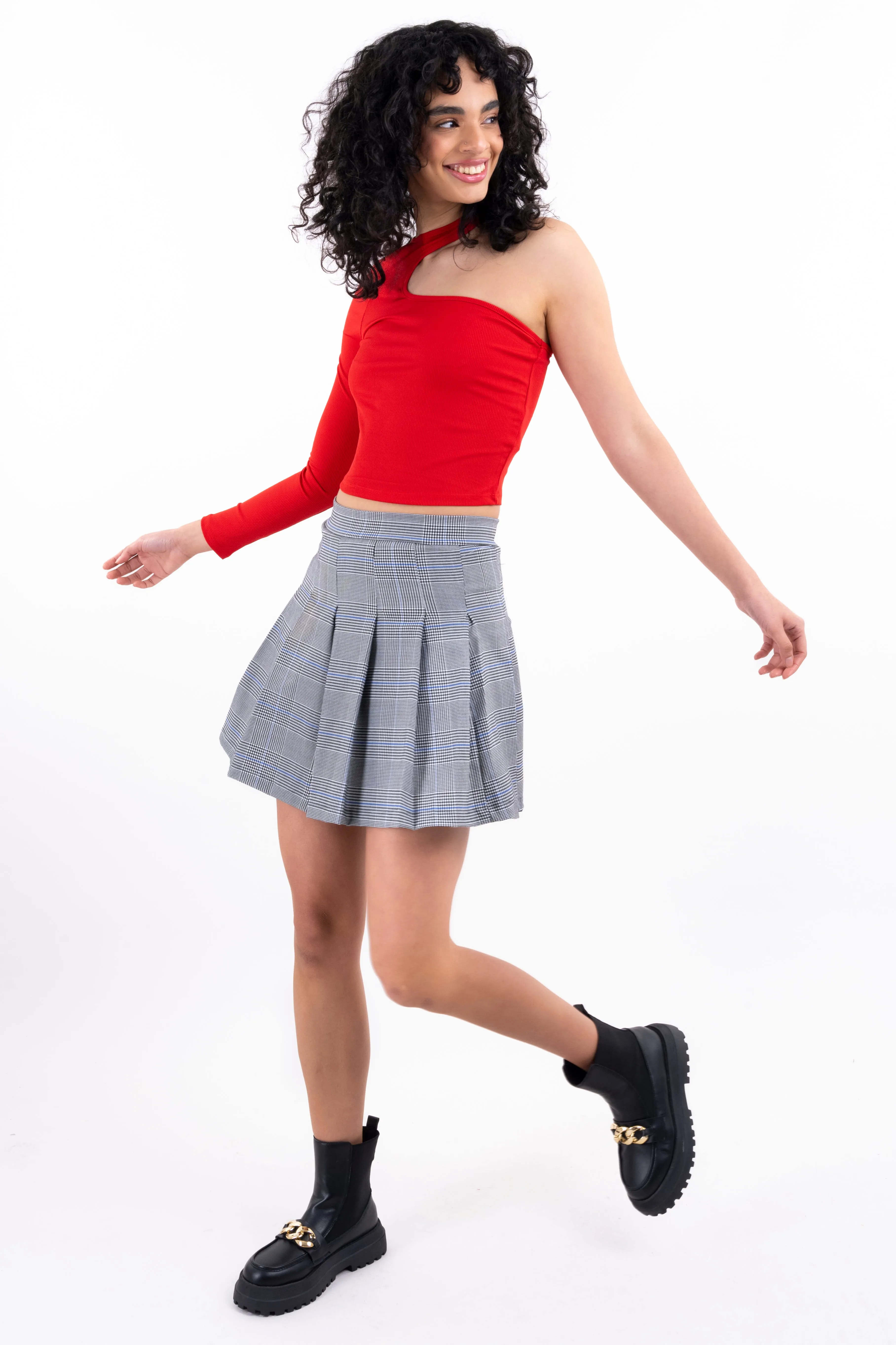 Falda mini tableada cuadros sold by Shasa